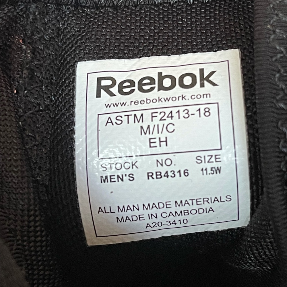 - Reebok work fusion‎ flex wave work compositive toe black/white shoes size… - Picture 10 of 13